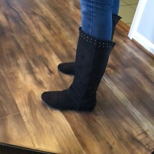 Call it spring black suede boots
